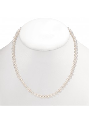 Ladies 14 Karat Yellow Gold Freshwater Pearl Strand Necklace. 6-6.5mm "A" Quality