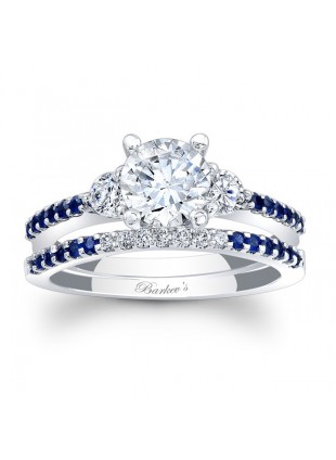 Blue Sapphire Engagement Ring - 7539SBSW