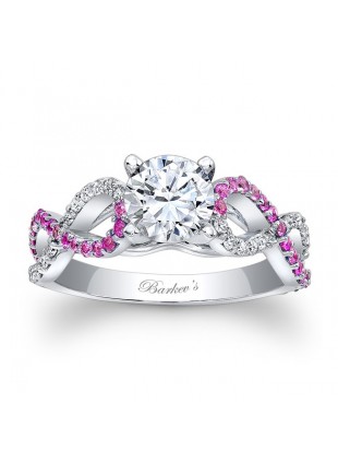 Engagement Ring With Pink Sapphires - 7714LPSW
