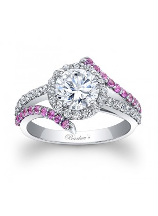 Engagement Ring With Pink Sapphires - 7857LPSW