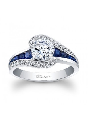 Blue Sapphire Engagement Ring - 7898LBSW