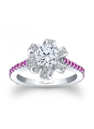 Pink Sapphire Engagement Ring 