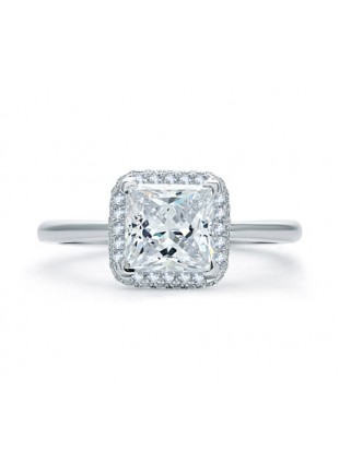 A. Jaffe Quilted Princess Cut Halo Engagement Ring #ME1845Q