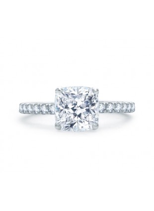 A. Jaffe Quilted Cushion Cut Pave Engagement Ring #ME1851Q