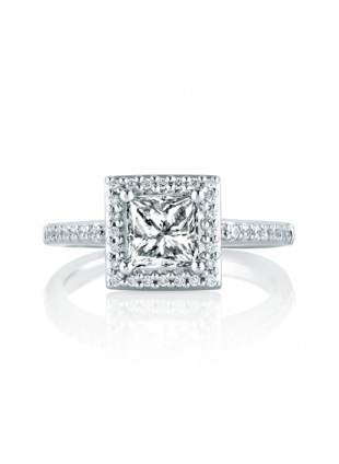 A. Jaffe Classic Square Halo Engagement Ring #MES167