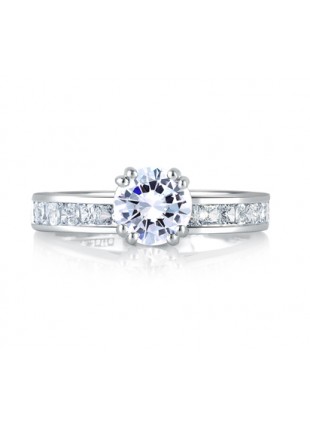 A. Jaffe Classic Princess Channel Set Engagement Ring #MES176