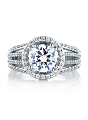 A. Jaffe Round Halo Statement Engagement Ring #MES268