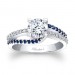 Engagement Ring With Blue Sapphires - 7677LBSW