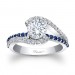 Engagement Ring With Blue Sapphires - 7848LBSW
