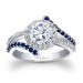 Engagement Ring With Blue Sapphires - 7857LBSW