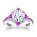 Pink Sapphire Halo Engagement Ring 