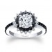 Black Diamond Halo Engagement Ring