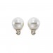 Ladies 14 Karat Yellow Gold Cultured Pearl and Diamond Stud Earrings. 0.20 Carat Total Weight. 8-8.5mm