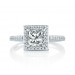 A. Jaffe Classic Square Halo Engagement Ring #MES167