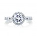 A. Jaffe Halo Set Shared Prong Engagement Ring #MES168