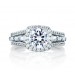A. Jaffe Square Halo Engagement Ring #MES279