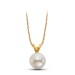 Ladies 14 Karat Yellow Gold Freshwater Solitare Pearl Necklace. 6.5-7mm
