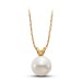 Ladies 14 Karat Yellow Gold Freshwater Solitare Pearl Necklace. 7.5-8.0mm
