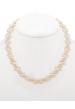 Ladies 14 Karat White Gold Roped Freshwater Pearl Strand Necklace. 3-5.5mm
