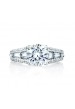 A. Jaffe Round and Baguette Engagement Ring #MES154